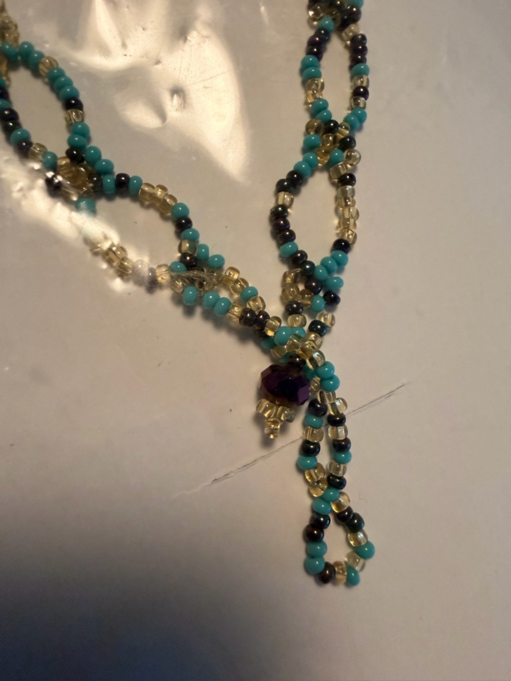 Turquoise Beaded Statement Necklace - Handmade Artisan Style, Silver 925 - Picture 9 of 10